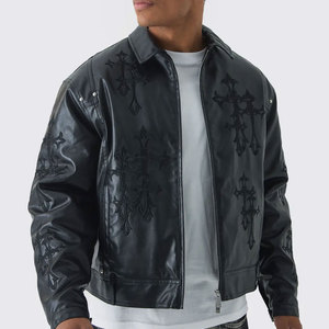 Chaqueta de Cuero para Motociclista Hecha a Medida de Buena Calidad, Nuevo Estilo, Precio Económico, Chaqueta de Hombre con Cuello Alto Recubierto, Ecológica, Vintage - Product Image 1