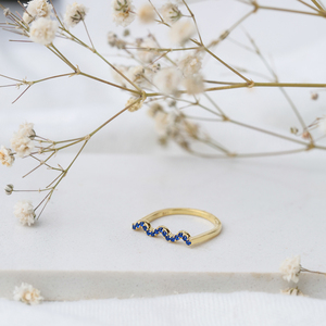 Wave Style Sapphire Zircon Stone Beaded Band <b>Ring</b> Wholesale Turkish Handcrafted <b>925</b> Sterling <b>Silver</b> Jewelry - Product Image 2