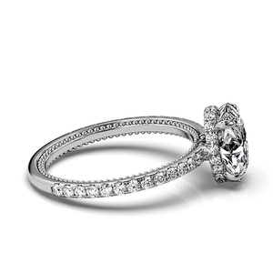 Anillo de Bodas de compromiso cristiano clásico de oro de 14 quilates certificado IGI 1,0 CT F/VS2 Lab Grown Oval Cut Diamond Hidden Halo Regalos - Product Image 4