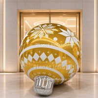 Boule de Noël gonflable géante en gros avec finition miroir pour la décoration commerciale des fêtes