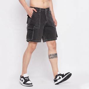 Custom Unisex 100% algodón verano Pantalones cortos de sudor de los hombres de estilo de la calle Sun Faded Stone Vintage ácido lavado 3D Puff estampado Raw Hem - Product Image 4