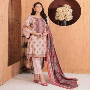 ผ้าลินินปากีสถานที่มีตราสินค้าชั้นนำ3ชิ้น salwar kameez สำหรับสาวๆการออกแบบแฟชั่นแบบดั้งเดิมพร้อมการปักลาย tawakkal - Product Image 6