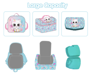 Juego de Mochilas Escolares para Niñas, Mochila Escolar con Dibujos Animados, 7 Piezas, Bolsa de Almuerzo, Estuche para Lápices, Botella de Agua, Cuaderno, Porta Tarjetas de Identificación, Poliéster - Product Image 2