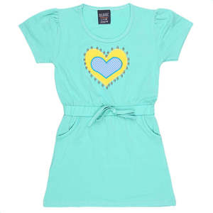 T-shirt long à manches courtes pour filles - Cyan - Product Image 1