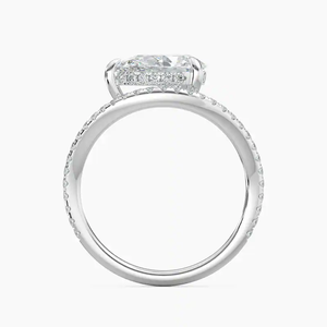 <b>Emerald</b> Cut Diamond Engagement <b>Ring</b> White Gold Pave Setting Classic Women's Fine Jewelry - Product Image 2