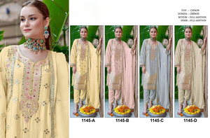 Style pakistanais traditionnel semi-cousu Salwar Kameez lourd Chinon broderie véritable miroir travail pour les occasions de mariage Zarkan - Product Image 4