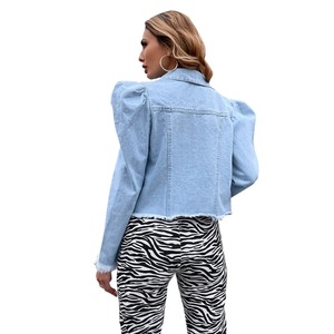 Abrigos de mezclilla azul para mujer, Tops holgados de manga larga para primavera y otoño, Chaquetas vaqueras femeninas combinables de estilo coreano, prendas de vestir exteriores para mujer, 2017 - Product Image 2