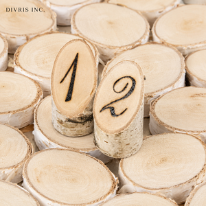 DIVRIS DR-2340 Wooden Rectangle <b>Table</b> Number Stands Rustic Handmade for Restaurant and Wedding Decoration - Product Image 1