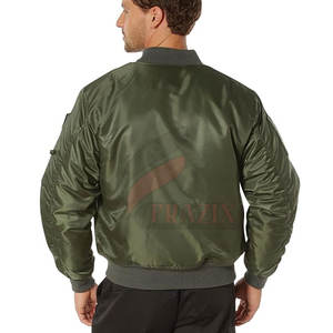 Blouson aviateur en satin à la mode avec patchs personnalisés pour hommes et femmes Blouson aviateur en satin de haute qualité - Product Image 2