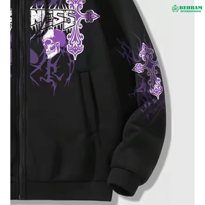 Sweat-shirts à capuche zippés en molleton/éponge française 2026, coton épais, unisexe, coupe classique, impression DTF/DTG personnalisée, respirant, séchage rapide, hiver - Product Image 2