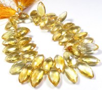 Magnifiques pierres précieuses naturelles de citrine jaune, taille marquise, qualité supérieure, jeu de couleurs, 8 brins facettés, perles de 14-18 mm pour la fabrication de bijoux