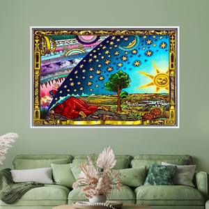 Impression sur toile sur le thème de l'astronomie moderne : Gravure Flammarion pour la décoration de la maison et du bureau, 1P : encadré blanc - Product Image 1