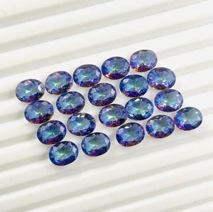 Gema de Topacio Místico Azul Natural de Alta Calidad, Corte Ovalado de 8x10 mm, Gema Suelta con Efecto de Cambio de Color, Tasbih, Certificado de Terceros - Product Image 4