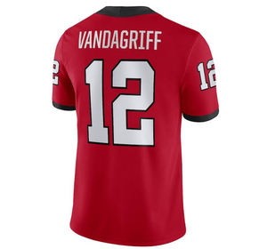 Maillots de football américain pour hommes, femmes et enfants, noirs et rouges, avec surpiqûres, 12 Vandagriff, 13 Bennett, 19 Bowers, maillots personnalisés - Product Image 3