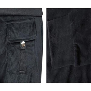 Hiver Chaud Velours Tissu Fait Loungewear Long Sleeve Hooded Tracksuits Best Quality Adjustable Waist Pants & Hoodie Set Women - Product Image 6