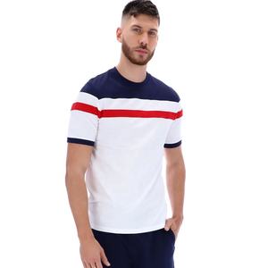 Camiseta de algodón y poliéster 100% para hombre, Camisetas estampadas con forro bloqueado de Color y Camisa lisa de alta calidad, venta al por mayor - Product Image 1