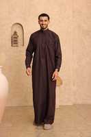 2025 traditionnel musulman décontracté à manches longues vêtements islamiques saoudien Oman hommes Thobe qualité arabe dubaï coton hommes Jubba