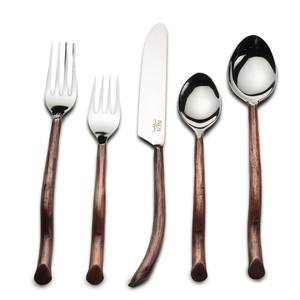 Modern Rose Gold Flatware <b>Set</b> with Knife <b>Fork</b> <b>and</b> <b>Spoons</b> High Mirror Polish Dishwasher Safe Metal Cutlery for Wedding Events - Product Image 3