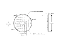 Engranaje de Montaje en Eje de Aluminio Serie 4302, MOD 0.8 (Diámetro Interior de 14 mm, 96 Dientes) para Robots STEM REV WCP FTC FRC