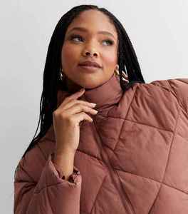 BBreathable Curves Mid Pink Quilted Boxy Puffer Jacket Manga larga Zip up Ligero 2025 Top Design Packable Puffer Jacket - Product Image 3