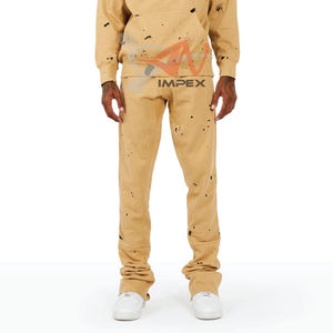 ชุดแทรคสูทสตรีทแวร์สั่งทำพิเศษ คุณภาพสูง กางเกงวอร์มขาบาน เสื้อฮู้ดดี้แบบเรียบไม่มีลาย ชุดจ็อกเกอร์แบบซ้อนสำหรับผู้ชาย - Product Image 3