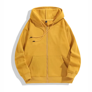 Sweat à capuche zippé en polaire de haute qualité, 10 couleurs, broderie personnalisée, impression, teinture personnalisée, entreprise - Product Image 3