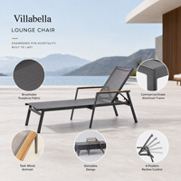Chaise longue de piscine réglable, mobilier de jardin, chaise longue en aluminium pour l'extérieur, pour hôtel