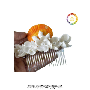 Peine de conchas marinas de alta calidad hecho a mano de conchas reales Ideal para juego de regalo de salón Marcas de belleza ecológicas - Product Image 5