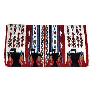 Venta al por mayor OEM equipo de caballos colores personalizados lana tejida a mano duradera sillín manta polialgodón occidental almohadilla de equitación para espectáculos - Product Image 1