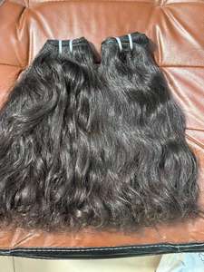 Extensiones de cabello indio Virgen sin procesar negro Extensiones de cabello humano natural suave alineadas con cutícula del templo del sur de la India sin procesar - Product Image 4