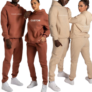 Custom Logo Embroidered Eco-Friendly Sports Wear Set <b>Hoodie</b> Pants Winter Tracksuit Unisex Sweatshirt Sweatpants Cropped - Product Image 2