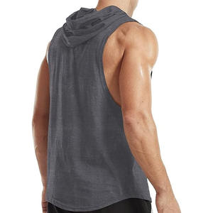 เสื้อมีฮู้ดแขนกุดของผู้ชายผ้าฟลีซเทอร์รี่เนื้อผ้าระบายอากาศได้ดีขนแกะลายพื้นสำหรับฤดูใบไม้ร่วงทำจากผ้าฝ้าย100% - Product Image 2