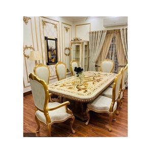 โต๊ะรับประทานอาหารทำจากไม้แข็งแรงพร้อมชุดเก้าอี้เหมาะสำหรับการใช้งานในโรงแรมในร้านอาหารและบ้านสำหรับครอบครัว - Product Image 3