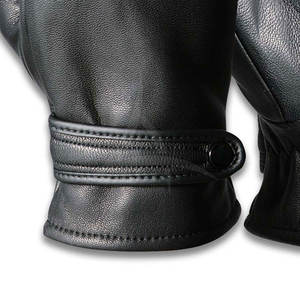Gants en cuir pour homme doublés de laine, écran tactile, doigts entiers, chauds, pour l'hiver, conduite en plein air, usage décontracté - Product Image 4