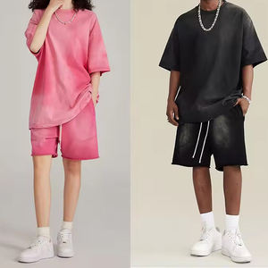 Summer Oversize Acid Washed Cotton Sweat <b>Shorts</b> and Shirts Set <b>Men</b> High Quality <b>Short</b> Tracksuit <b>Men</b> <b>Shorts</b> Set Cotton Breathable - Product Image 5