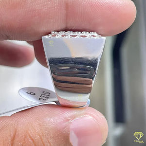 Bague de fiançailles pour homme en diamant rond plaqué or 14 carats, meilleure bague pour homme, cadeau pour lui en argent sterling 925 - Product Image 6