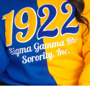 1922 couleur bloc Chenille sweat doux coton Premium col rond brodé Sigma Gamma Rho sororité vêtements pour collège - Product Image 3