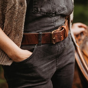 เข็มขัดหนังวัวแท้สำหรับผู้ชายและผู้หญิงทำด้วยมือ LMB-0020หัวเข็มขัดงูสไตล์วินเทจ - Product Image 3