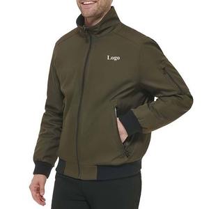 Chaqueta de bombardero de lona a prueba de viento para hombre de invierno a precio de venta al por mayor Color sólido con cuello levantado Estilo de calle de moda - Product Image 2