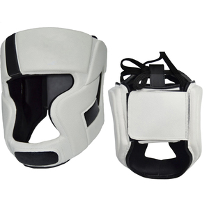 Casco de boxeo de Kickboxing de alta calidad Logotipo de marca de cuero genuino personalizado Diseño ganador ajustable Protector de entrenamiento suave - Product Image 4