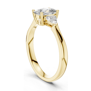 Anillo de Tres Piedras con Diamante Cultivado en Laboratorio de 1.3 CT para Mujer, Claridad VVS-VS EF, Oro de 18KT, 14KT, 10KT y Plata 925, Oro Rosa, Amarillo - Product Image 6
