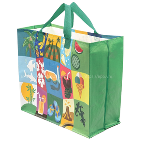 Sac à provisions tissé en PP/PVC de haute qualité avec impression de marque pour les marchés, les cadeaux promotionnels et les achats quotidiens réutilisables - Product Image 4