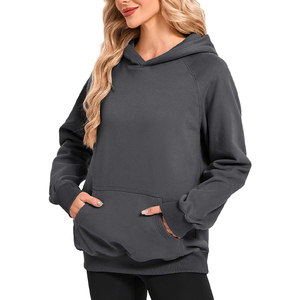 Pull à capuche épais de haute qualité Sweat à capuche personnalisé confortable et lourd Coupe décontractée Surdimensionné Stretch Poignets côtelés Sweat à capuche pour femme - Product Image 2