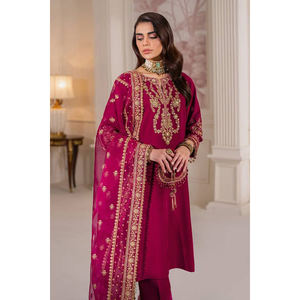 Nuevo diseño, ropa de fiesta para mujer de calidad superior, trajes Salwar Kameez, vestido de terciopelo personalizado completo con MOQ bajo - Product Image 6