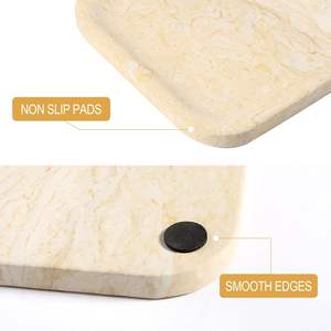 Plateau de vanité moderne en marbre Koville 12x8 pouces, pierre beige naturelle, léger, pour salle de bain, cuisine, comptoir, cosmétiques, parfum - Product Image 5