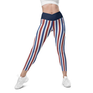 Mallas de yoga con cintura cruzada para mujer, mallas de yoga con cintura elástica de la más alta calidad, mallas de compresión al por mayor - Product Image 3