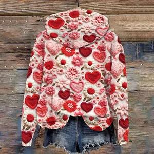 Sudadera con capucha de plumas con estampado 3D Floral de estilo Floral de lujo, Sudadera de punto de gran tamaño para hombres y mujeres, abrigo de Nuevo Año, regalo para invierno - Product Image 6