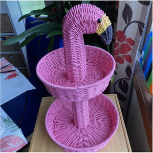 Flamingo Fiesta Rattan Tray Bandeja de almacenamiento de dulces para niños Organizador decorativo-SISU - Product Image 5
