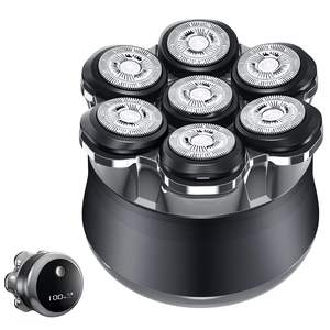 Rasoir rotatif électrique rechargeable pour hommes, tondeuse pour crâne chauve avec design portable, rasoir lavable et étanche pour le visage et le corps - Product Image 1