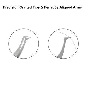 Pinzas de pestañas con logotipo personalizado, suministros de belleza, pinzas de etiqueta privada, pinzas de extensión de pestañas para cosméticos - Product Image 5